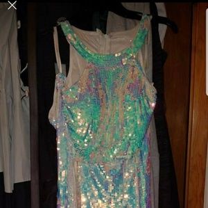 Women's Iridescent 2 piece prom dress